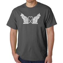 Load image into Gallery viewer, Cat Tail Hearts - Men&#39;s Word Art T-Shirt