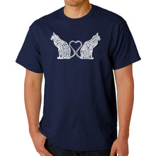 Load image into Gallery viewer, Cat Tail Hearts - Men&#39;s Word Art T-Shirt