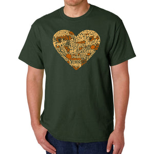 Thanksgiving Heart - Men's Word Art T-Shirt