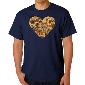 Thanksgiving Heart - Men's Word Art T-Shirt