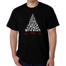 Load image into Gallery viewer, Paw Christmas Tree - Men&#39;s Word Art T-Shirt