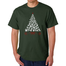 Load image into Gallery viewer, Paw Christmas Tree - Men&#39;s Word Art T-Shirt