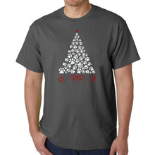 Load image into Gallery viewer, Paw Christmas Tree - Men&#39;s Word Art T-Shirt