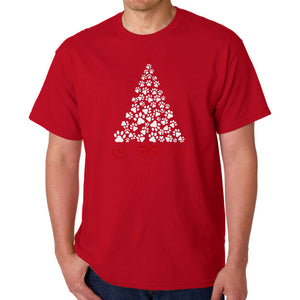 Paw Christmas Tree - Men's Word Art T-Shirt