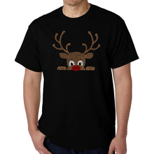 Load image into Gallery viewer, Peeking Reindeer - Men's Word Art T-Shirt