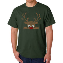 Load image into Gallery viewer, Peeking Reindeer - Men's Word Art T-Shirt
