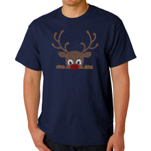 Load image into Gallery viewer, Peeking Reindeer - Men's Word Art T-Shirt