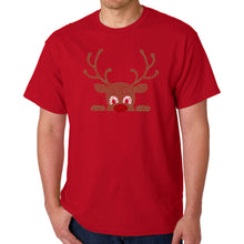 Load image into Gallery viewer, Peeking Reindeer - Men's Word Art T-Shirt