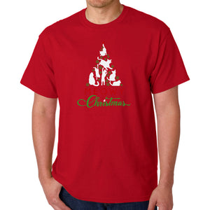 Meowy Christmas Tree - Men's Word Art T-Shirt