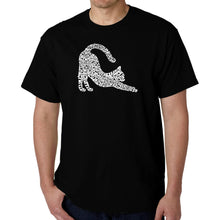 Load image into Gallery viewer, Stretching Cat - Men&#39;s Word Art T-Shirt