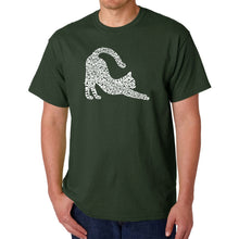 Load image into Gallery viewer, Stretching Cat - Men&#39;s Word Art T-Shirt