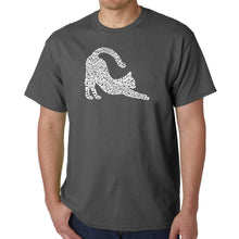 Load image into Gallery viewer, Stretching Cat - Men&#39;s Word Art T-Shirt