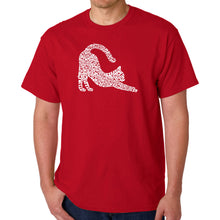 Load image into Gallery viewer, Stretching Cat - Men&#39;s Word Art T-Shirt