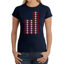 Load image into Gallery viewer, Soccer Flag - Women's Word Art T-Shirt