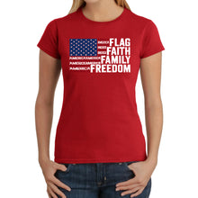 Load image into Gallery viewer, Faith Flag - Women's Word Art T-Shirt