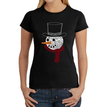 Load image into Gallery viewer, Snowman Face - Women's Word Art T-Shirt