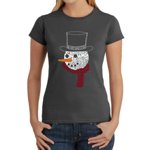 Load image into Gallery viewer, Snowman Face - Women's Word Art T-Shirt