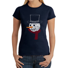Load image into Gallery viewer, Snowman Face - Women's Word Art T-Shirt