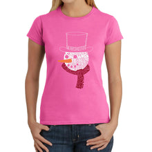 Load image into Gallery viewer, Snowman Face - Women's Word Art T-Shirt