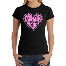 Load image into Gallery viewer, Cowgirl at Heart - Women's Word Art T-Shirt