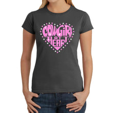 Load image into Gallery viewer, Cowgirl at Heart - Women's Word Art T-Shirt