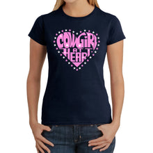 Load image into Gallery viewer, Cowgirl at Heart - Women's Word Art T-Shirt