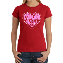 Load image into Gallery viewer, Cowgirl at Heart - Women's Word Art T-Shirt