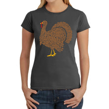 Load image into Gallery viewer, Thankgiving Turkey - Women's Word Art T-Shirt