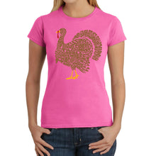 Load image into Gallery viewer, Thankgiving Turkey - Women's Word Art T-Shirt