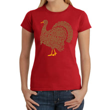 Load image into Gallery viewer, Thankgiving Turkey - Women's Word Art T-Shirt