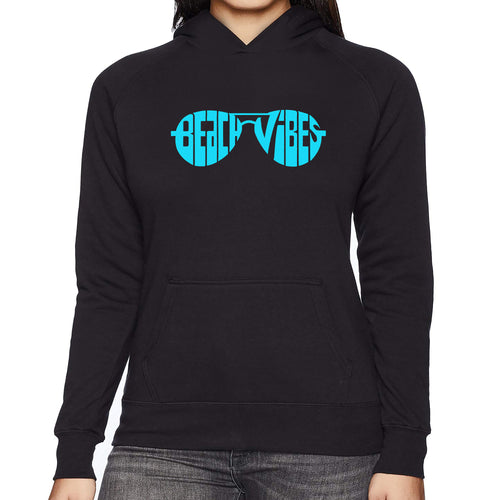 Beach Vibes - Women's Word Art Hooded Sweatshirt
