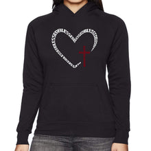 Load image into Gallery viewer, Blessed Heart - Women's Word Art Hooded Sweatshirt