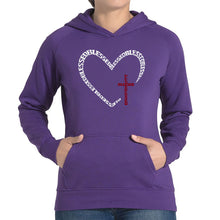 Load image into Gallery viewer, Blessed Heart - Women's Word Art Hooded Sweatshirt