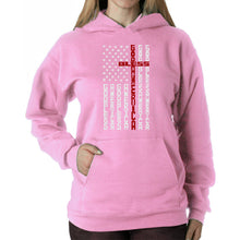 Load image into Gallery viewer, Cross Flag - Women&#39;s Word Art Hooded Sweatshirt