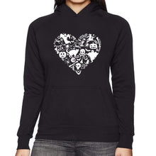 Load image into Gallery viewer, Halloween Heart - Women&#39;s Word Art Hooded Sweatshirt