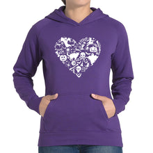 Load image into Gallery viewer, Halloween Heart - Women&#39;s Word Art Hooded Sweatshirt