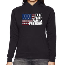 Load image into Gallery viewer, Faith Flag - Women's Word Art Hooded Sweatshirt