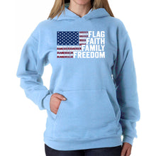 Load image into Gallery viewer, Faith Flag - Women's Word Art Hooded Sweatshirt
