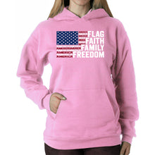 Load image into Gallery viewer, Faith Flag - Women's Word Art Hooded Sweatshirt
