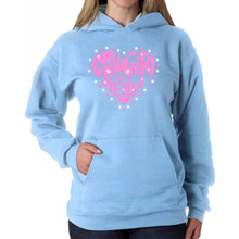 Load image into Gallery viewer, Cowgirl at Heart - Women's Word Art Hooded Sweatshirt