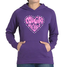 Load image into Gallery viewer, Cowgirl at Heart - Women's Word Art Hooded Sweatshirt