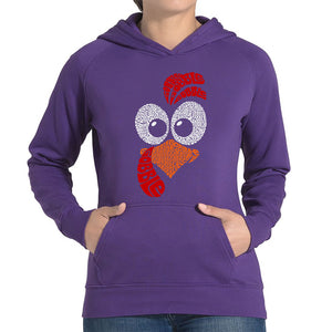 Turkey Face - Women's Word Art Hooded Sweatshirt