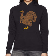 Load image into Gallery viewer, Thankgiving Turkey - Women's Word Art Hooded Sweatshirt