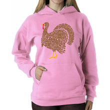 Load image into Gallery viewer, Thankgiving Turkey - Women's Word Art Hooded Sweatshirt