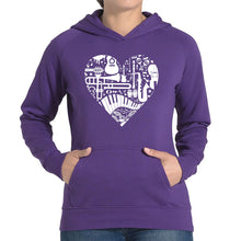 Load image into Gallery viewer, Musical Instrument Heart - Women's Word Art Hooded Sweatshirt