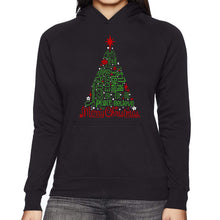 Load image into Gallery viewer, Holiday Christmas Tree - Women's Word Art Hooded Sweatshirt