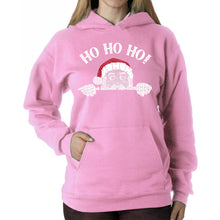 Load image into Gallery viewer, Peeking Santa - Women's Word Art Hooded Sweatshirt