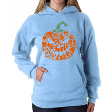 Load image into Gallery viewer, Halloween Pumpkin - Women's Word Art Hooded Sweatshirt