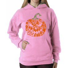 Load image into Gallery viewer, Halloween Pumpkin - Women's Word Art Hooded Sweatshirt