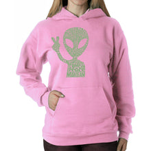 Load image into Gallery viewer, Peace Alien - Women's Word Art Hooded Sweatshirt